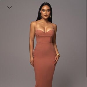 Worn once, JLUXLABEL Terra Cotta Private Retreat Linen Dress